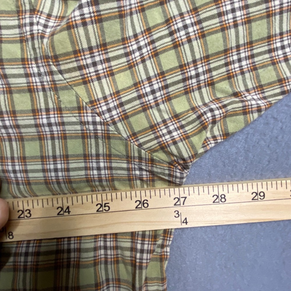 Ralph Lauren Jeans Co. Mens Plaid Short Sleeve Button Down Shirt XL Green Brown - Picture 2 of 9